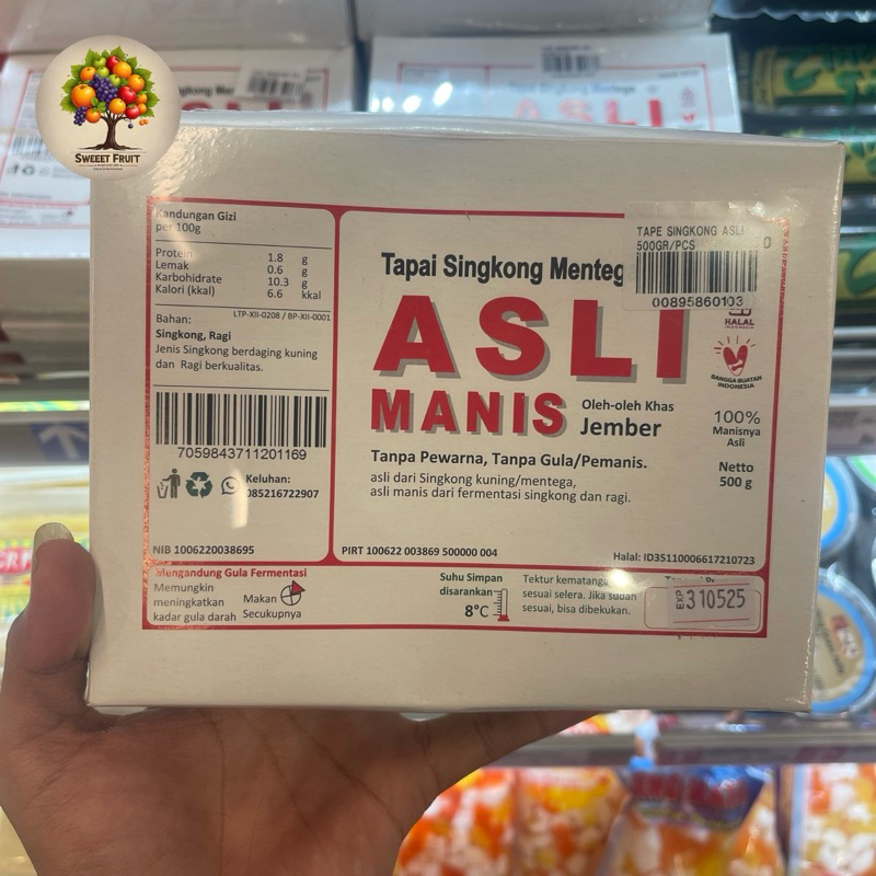

Tape Singkong Nentega Asli Manis Khas Kota Jember500gram /pack