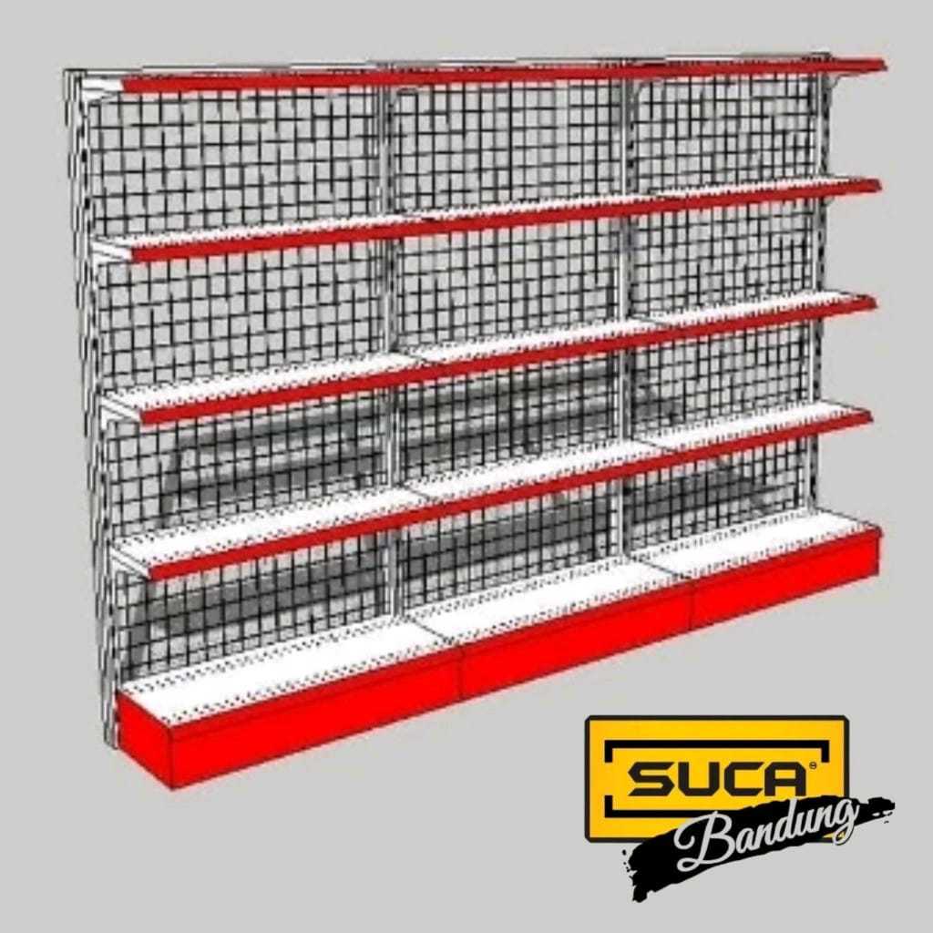 Rak Gondola / Rak Minimarket Wall T 180cm 1 Unit (Start) 2 Unit (Connect)