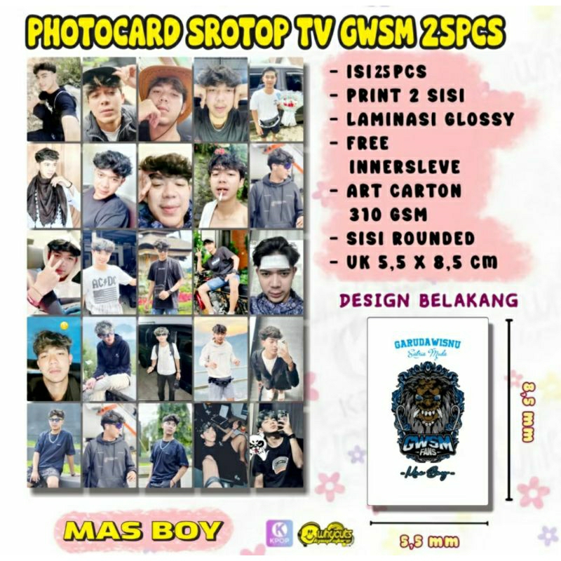 Sellyliavitaliavita [25Pcs] Pc Photocard Srotoptv Kusumawara Gwsm Entul Isal Mas Boy Mas Pipin Najib