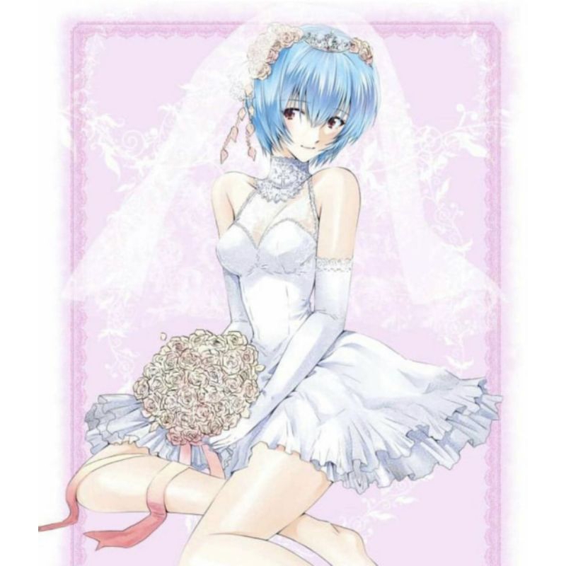 Rei Ayanami Wedding Style  Costume  Cosplay