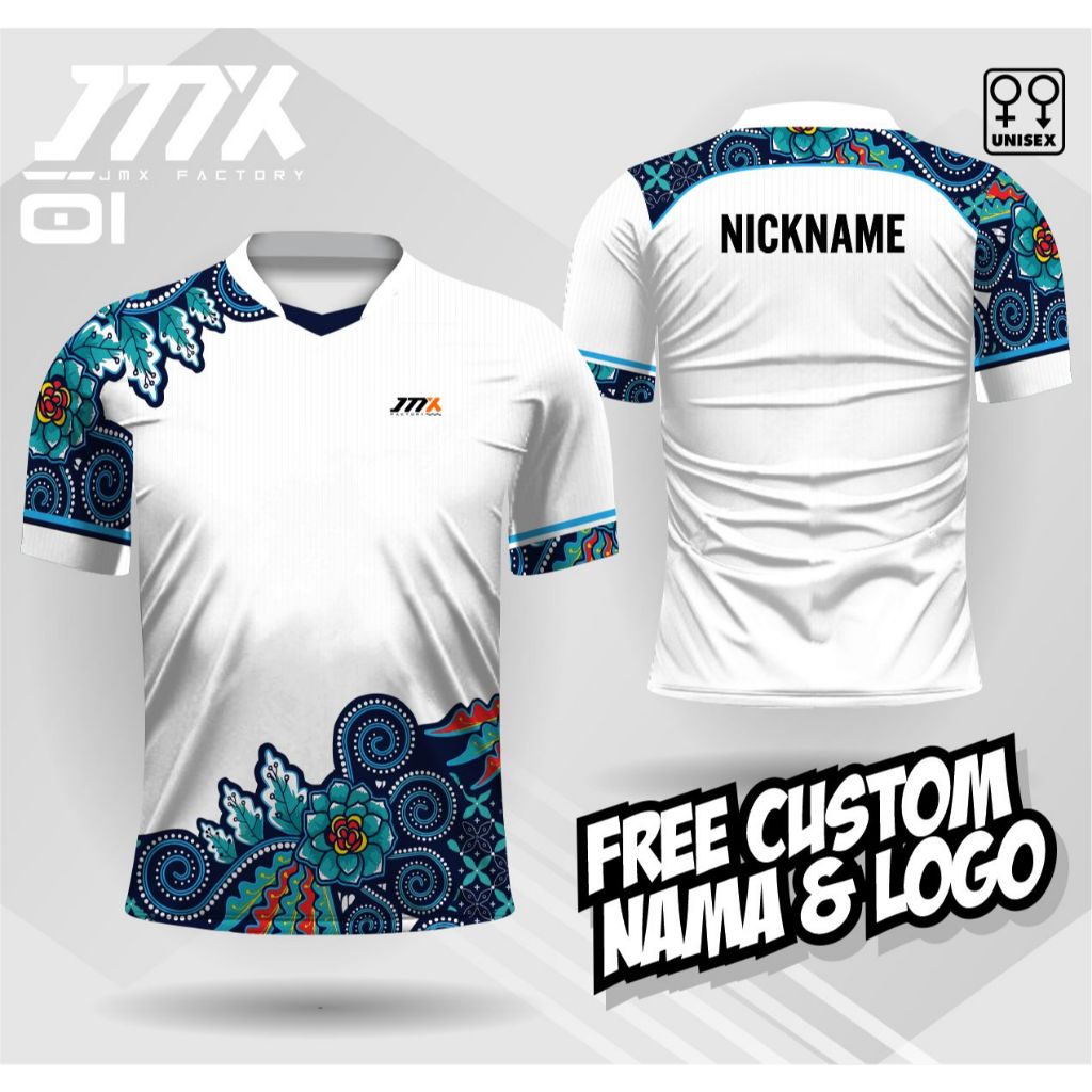 jersey badminton batik jersey bulu tangkis tenis volly free custom nama dan logo