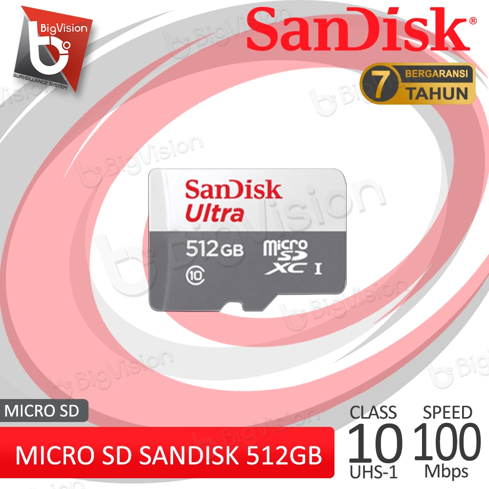 SanDisk SD Card Memory 512GB  Kartu Memori MicroSD Class10