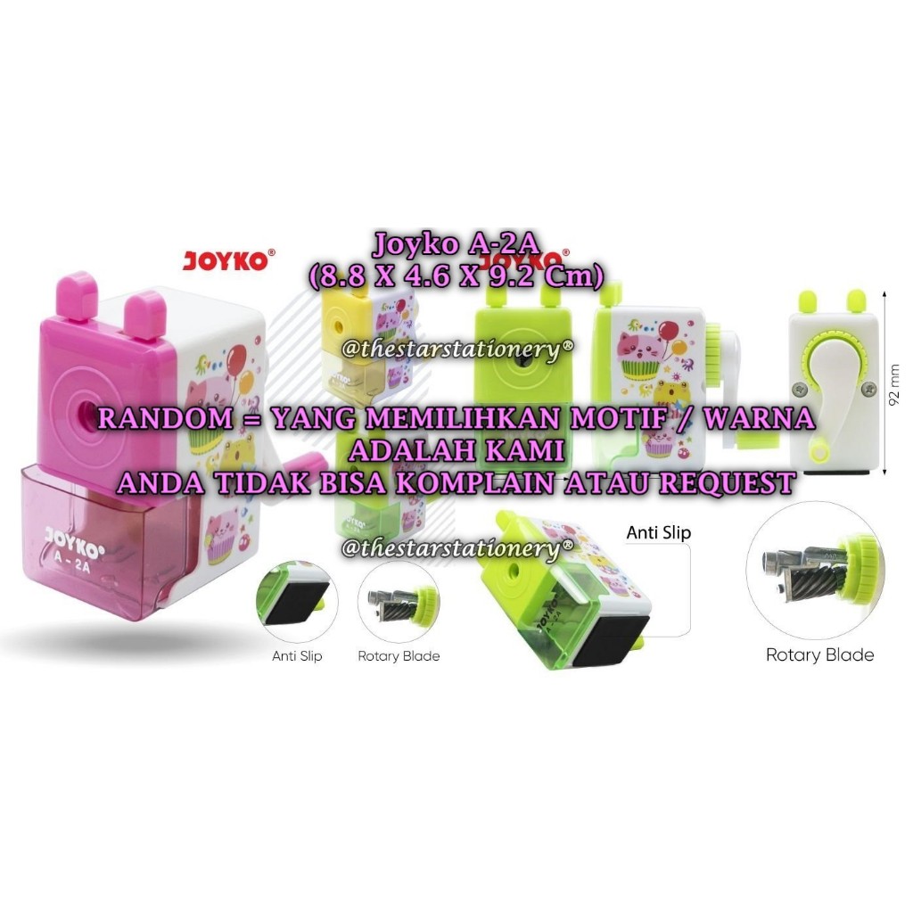 

(1 Biji) GROSIR Rautan Putar JOYKO A-2A Rautan Meja / Sharpener Rautan Serutan Putar Joyko A-2A
