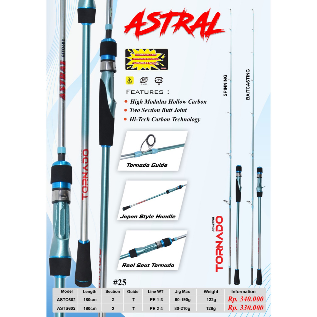 Joran Tornado Astral Jigging Spinning PE 2-4
