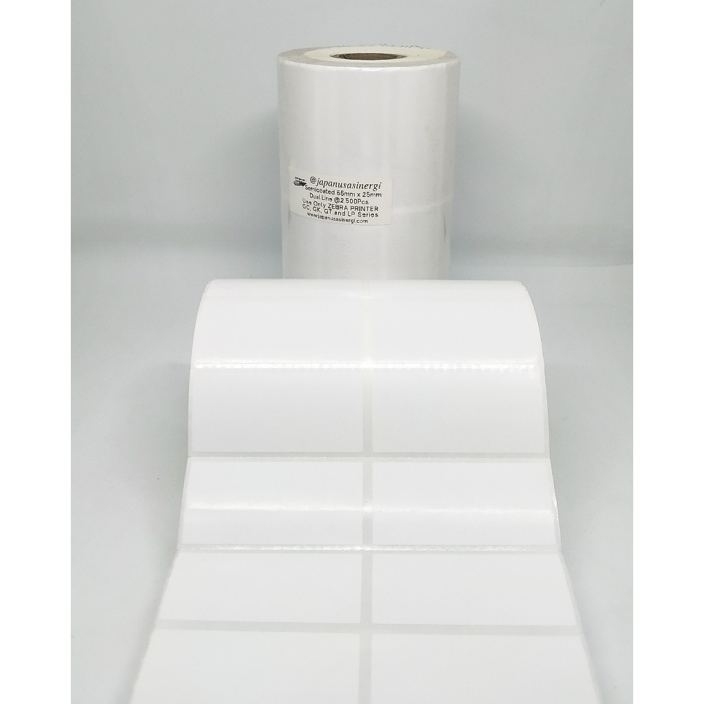 

Semicoated Dual Line 2500 pcs per Roll 55mm x 25mm