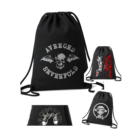 LQX-TERBARU-Tas Serut Pria Wanita Unisex Model Polos Hitam Original Tas