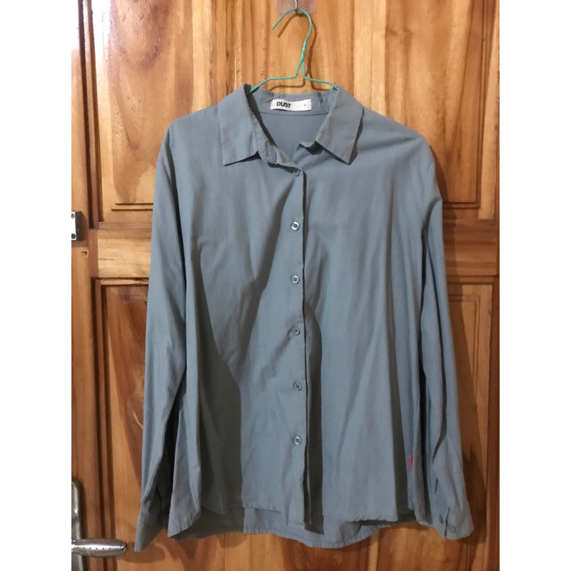 [PRELOVED] KEMEJA HIJAU MINT TUA DUST SIZE S
