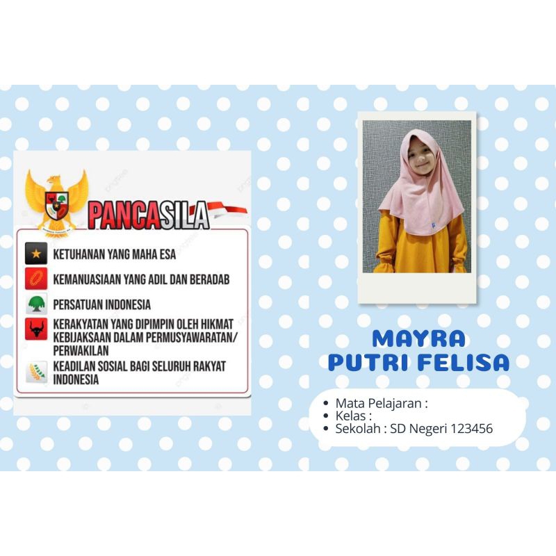 

Buku tulis sekolah custome || Polkadot biru