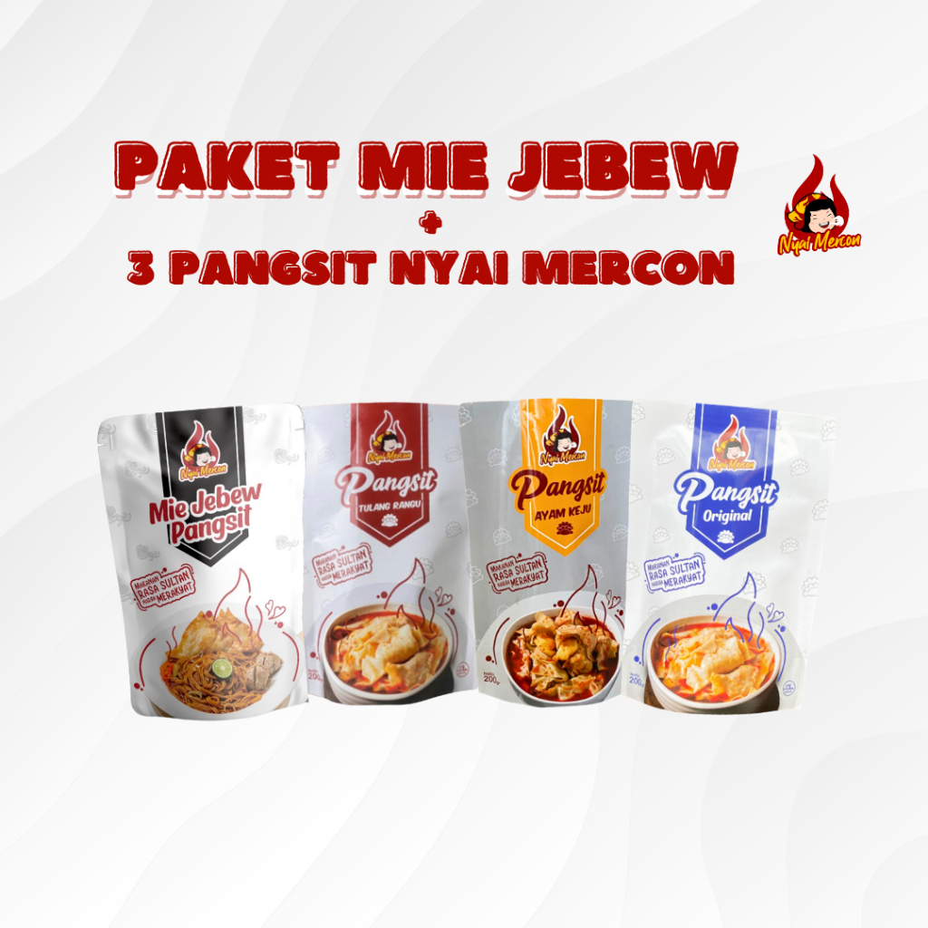

PAKET MIE JEBEW + 3 VARIAN PANGSIT NYAI MERCON