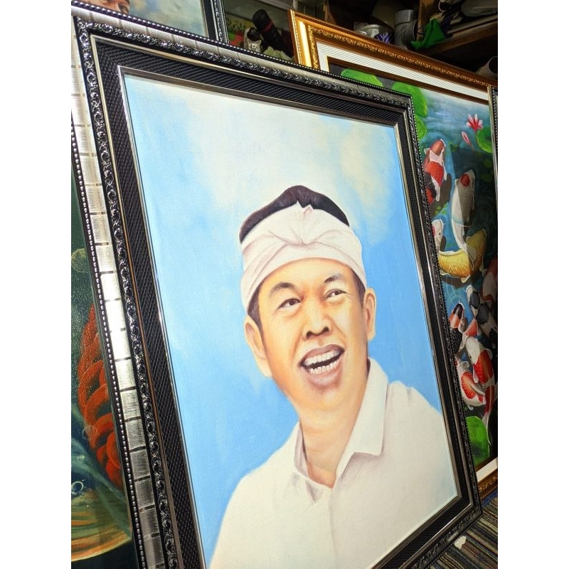lukisan kang dedi mulyadi ukuran 50cm x 70cm terbuat dari kanvas dan frame berkualitas tinggi