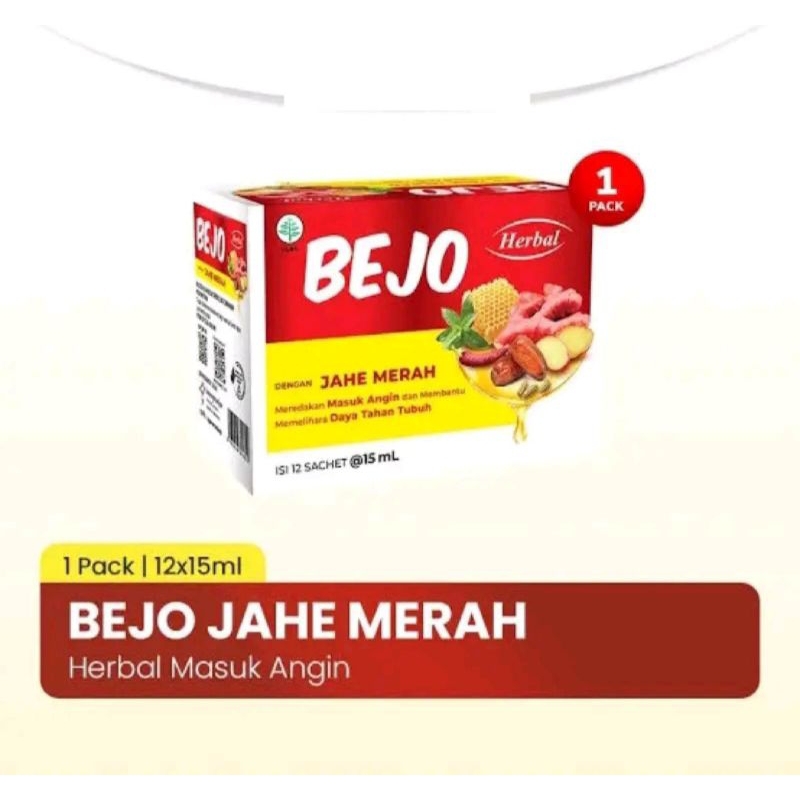 

Bejo Masuk Angin Jahe Merah Per Box isi 12 Sachet