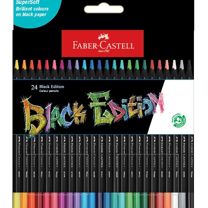 

KODE S86O FaberCastell Black Edition Colour Pencil set24 Pensil Warna Kayu 24 Warna Panjang