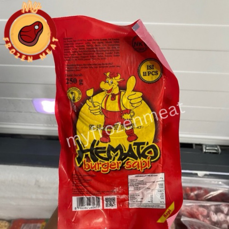 

Hemato isian burger sapi smoked beef isi 10pcs