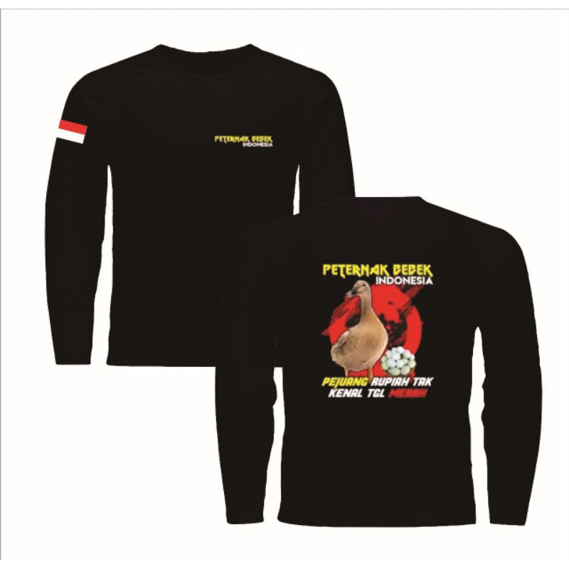 KAOS HITAM Panjang PETERNAK BEBEK MERAH NEW
