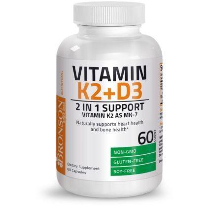 BRONSON Vitamin K2 D3 5000 IU Vit K 2 D 3 5000IU 60 Capsules Capsul Original