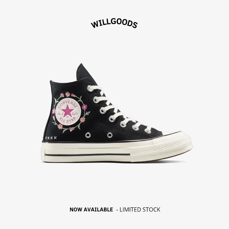Converse Chuck 70 Black Floral Embroidery Original Resmi