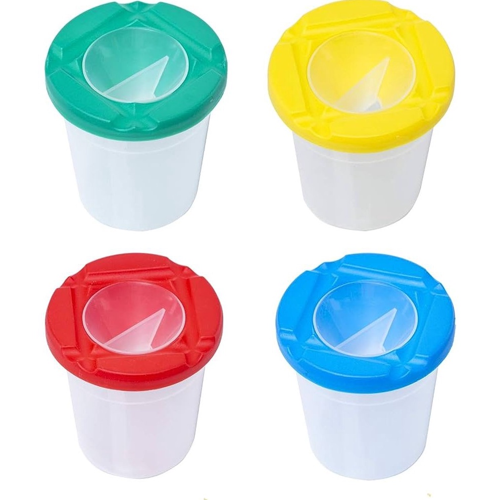 

KODE F95N Kiedler Kids Paint Cup for Brush Spill Proof Cups Set of 4 Tempat Kuas Anti Tumpah