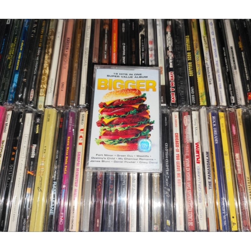 Kaset Pita VA BIGGER 19 Hits In One Super Value Album ( New Sealed ) - Green Day, My Chemical Romanc