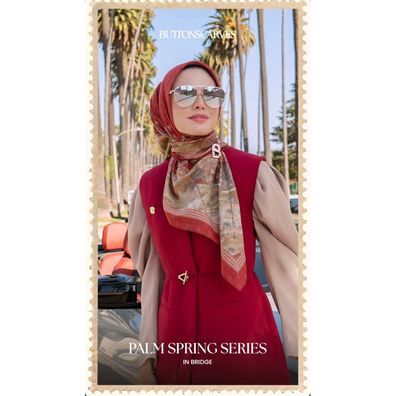 Palm Spring Series Scarf Voal Square Buttonscarves BS Store Bslady