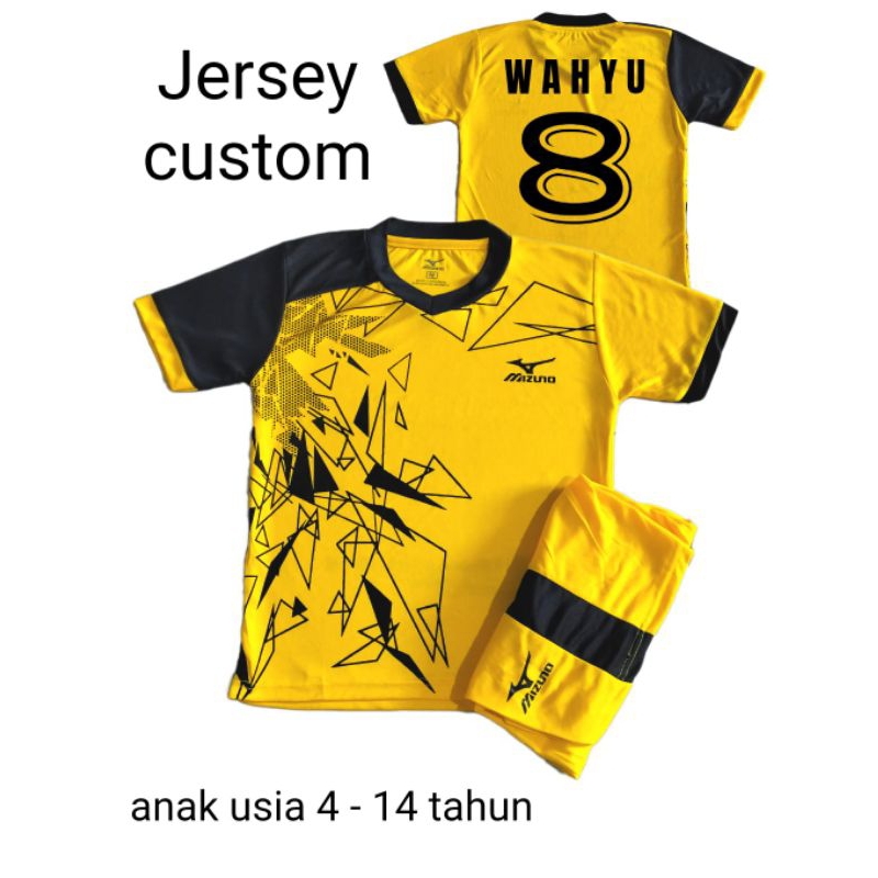 Baju volly anak gratis sablon nama dan nomor punggung pakaian olahraga anak SD/smp