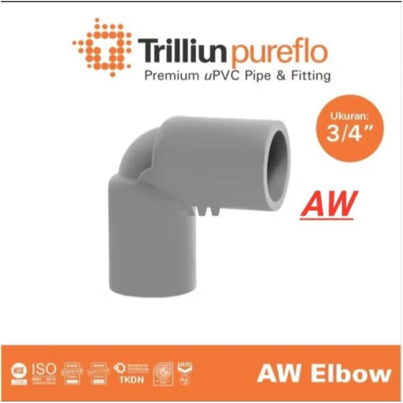 Elbow - keni 3/4 Trilliun Pureflo AW(tebal)