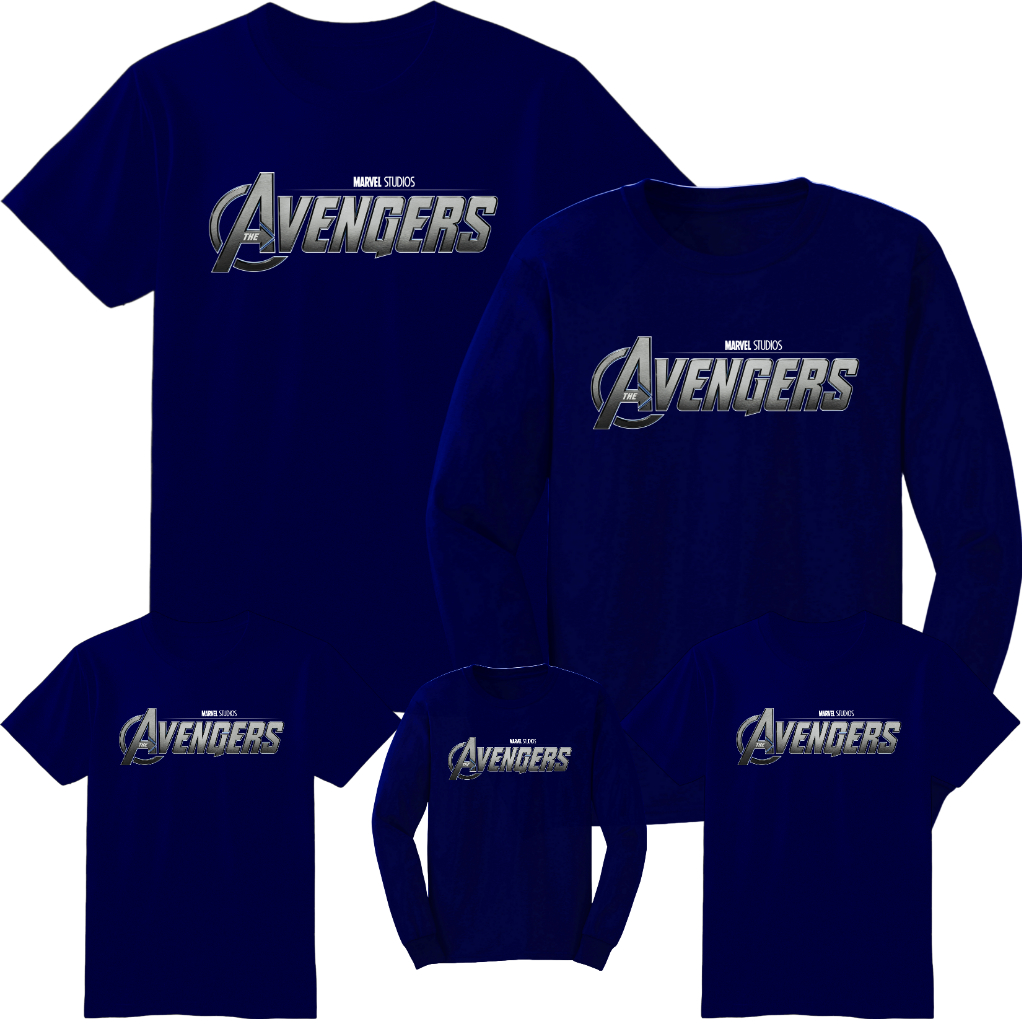 Kaos couple keluarga ayah ibu anak lengan pendek dan panjang motif superhero avengers
