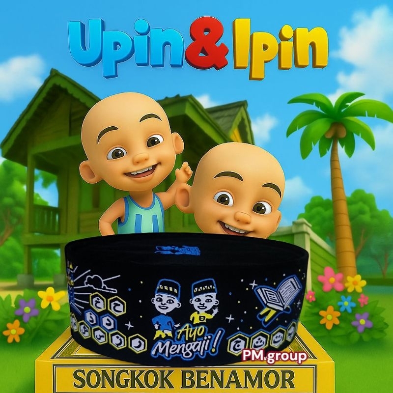 Peci Anak Ipin Upin Lucu  Karakter Kartun Islami – Peci Bayi & Anak Laki-Laki Muslim Model Terbaru B