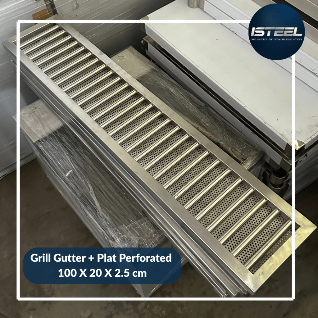 Grill Gutter+Plat Perforated (Plat Lubang)/Tutup Selokan+Plat Lubang Stainless | iSteel | SUS 201