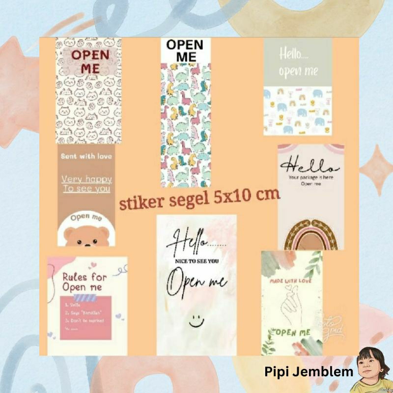 

[beli 5 lgs MURAH] bisa custom stiker segel kotak bingkisan hampers stiker open me