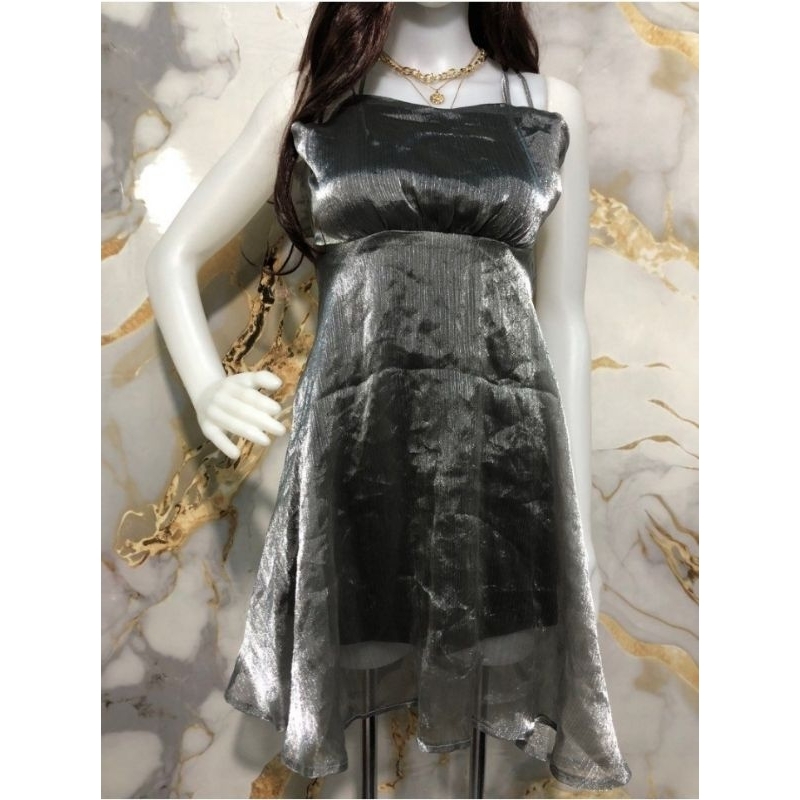 Dress Pesta / Dress Silver / Dress Organza / Sexy Dress