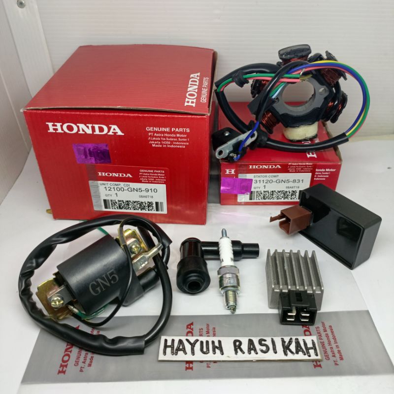 CDI PAKET 6ITEM GN5 HONDA GRAND/SUPRA X LAMA/SUPRA FIT/REVO 100CC/LEGENDA ORIGINAL