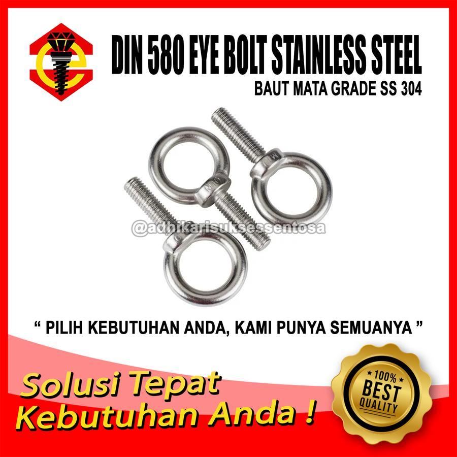 SS 304 / Eye Bolt M12 / Baut Mata 12 MM Stainless Steel GANTUNG