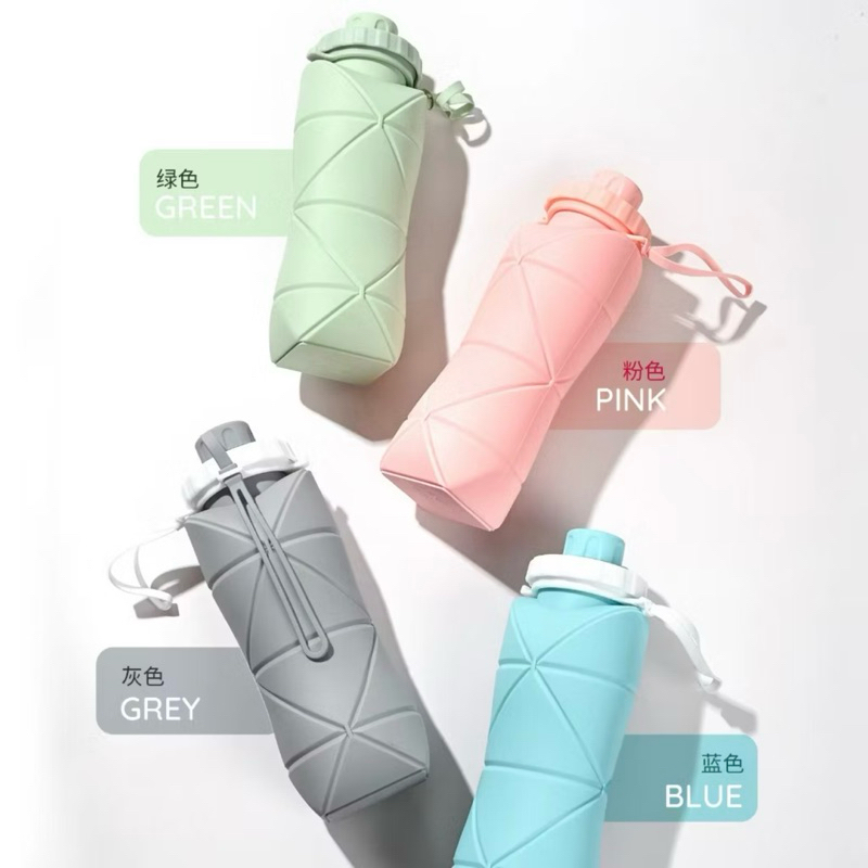 JKLP ( KKM ) Botol Air Lipat Silikon Portabel Reusable Botol Air Olahraga Lipat Botol Air Lipat