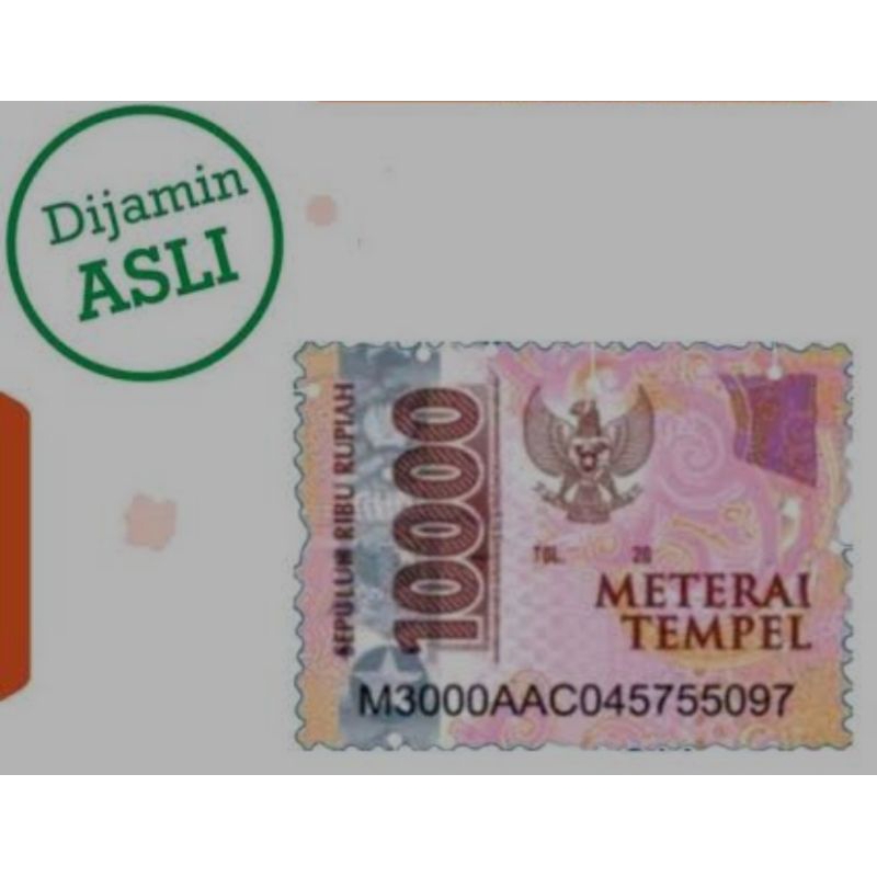 

Materai Tempel 10000 dijamin asli dan original