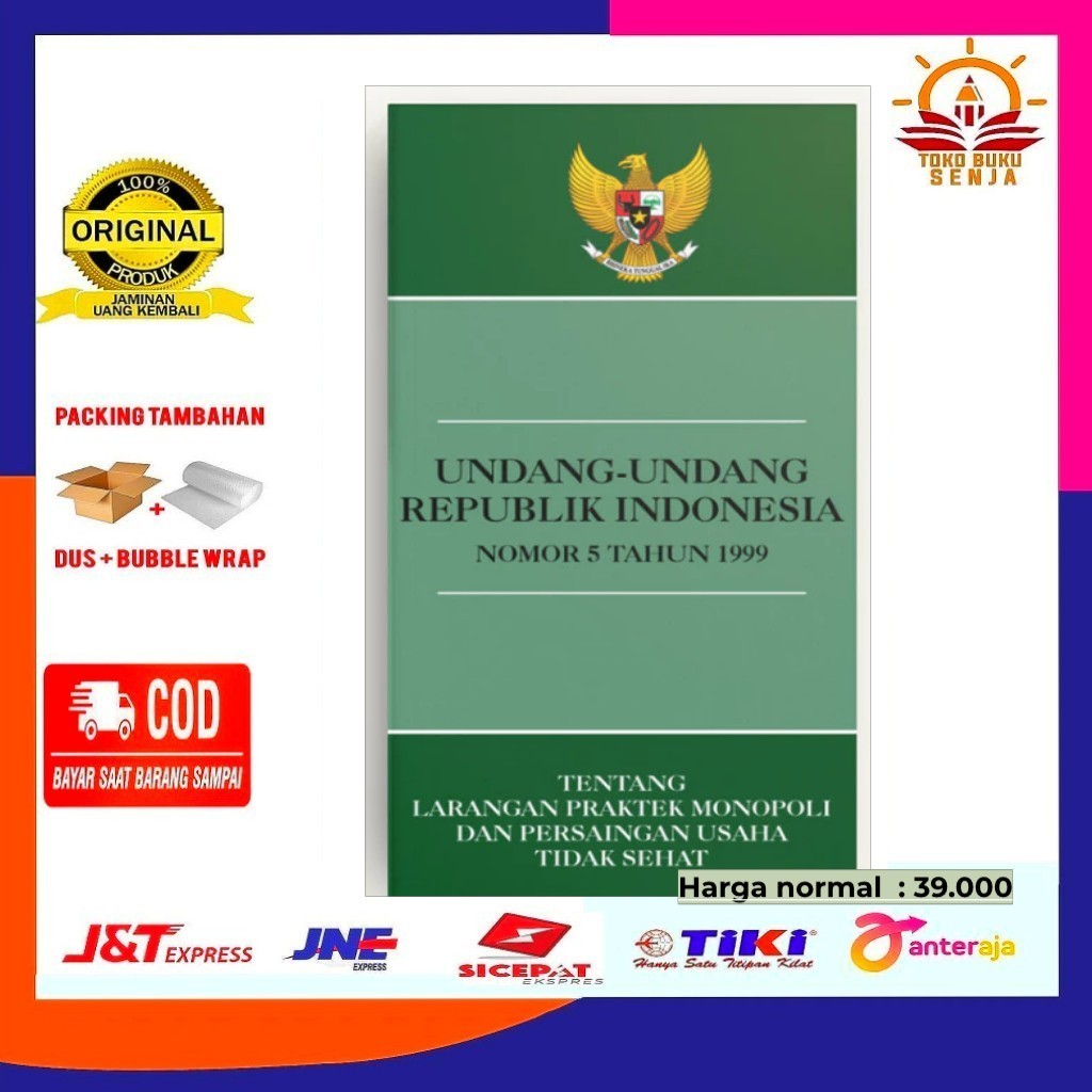Buku UUD Republik Indonesia No. 5 tahun 1999: Tentang Larangan Praktek Monopoli Dan Persaingan Usaha
