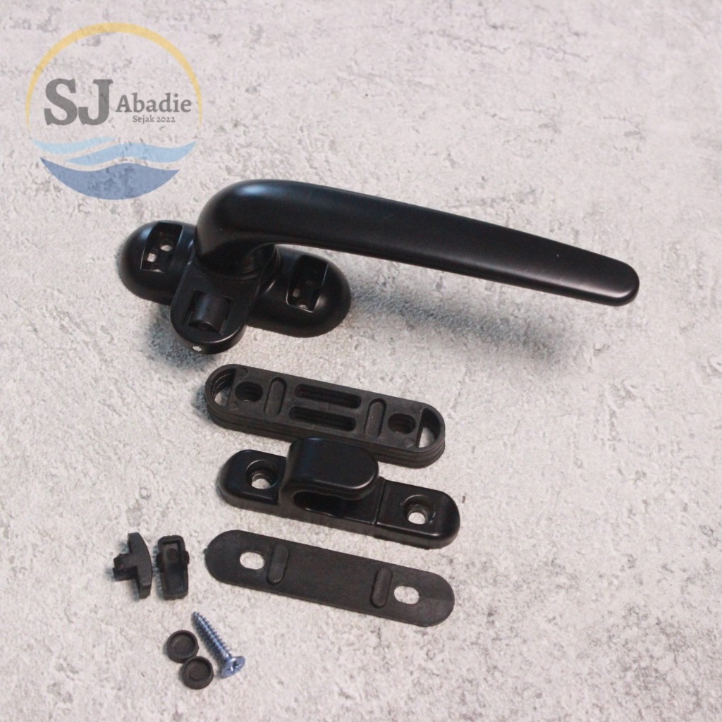 (1 PC) MULLER Grendel Kunci Jendela Rambuncis Aluminium 1002 / 1009 Hitam Putih | SJ ABADIE |