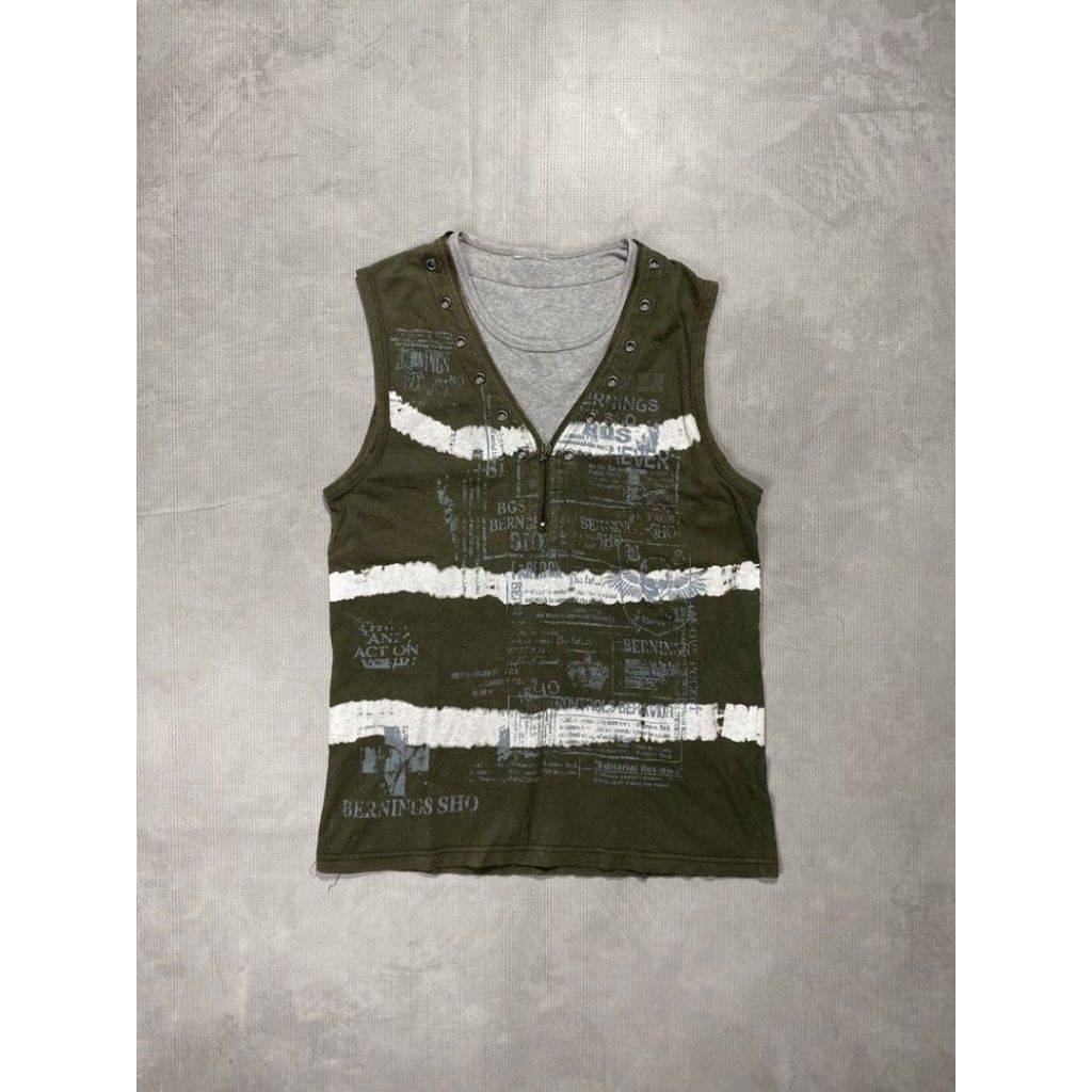 Bernings sho skull zipper tank top