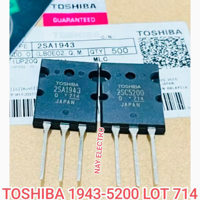 TRANSISTOR TOSHIBA 5200-1943 (714)/ TR TOSHIBA  2SA1943-2SC5200(714) ASLI PERSET