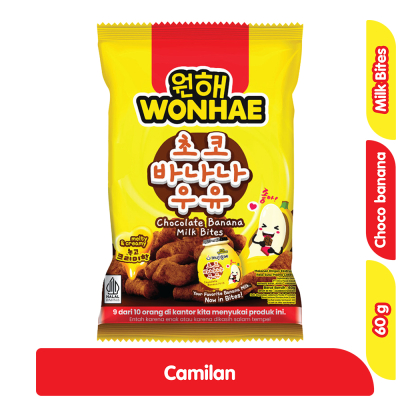 

Wonhae Topokki Snack Spicy Sweet 80 g / Wonhae Topokki Snack Creamy Rose 80 g /Wonhae Milk Bites Camilan Rasa Cokelat Pisang 60 g