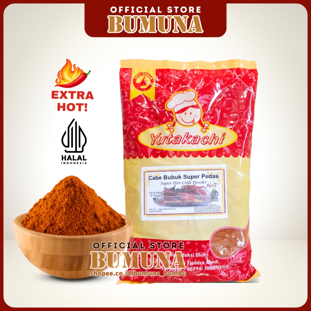 

Cabe Bubuk Pedas 500 Gram Yutakachi / Cabe Bubuk Pedas / Extra Hot Chili Powder