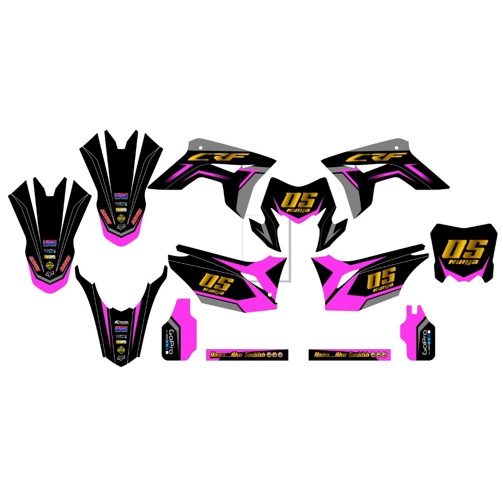 Decal CRF 150 L 2017 Stiker Motor honda crf150l fulll body Hitam Pink Abu-Abu D-I2-576