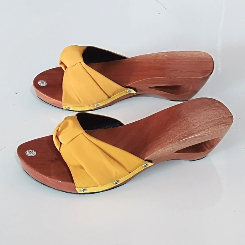 SANDAL WEDGES KAYU 5CM / sandal kelom geulis wedges kayu / sandal kelom geulis wedges / sandal wanit