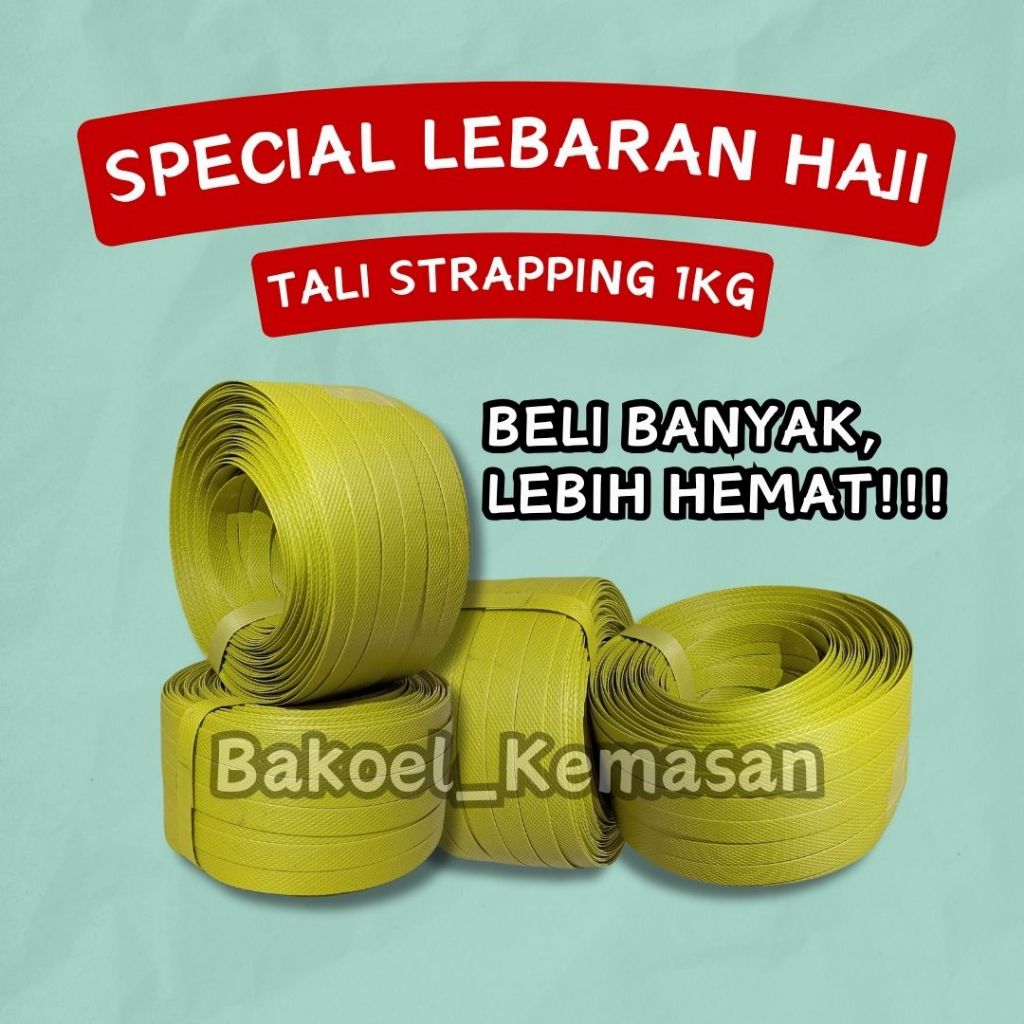 

SPECIAL LEBARAN HAJI Tali Kuat Serbaguna Pengikat Barang Strapping 15 mm 1Kilo