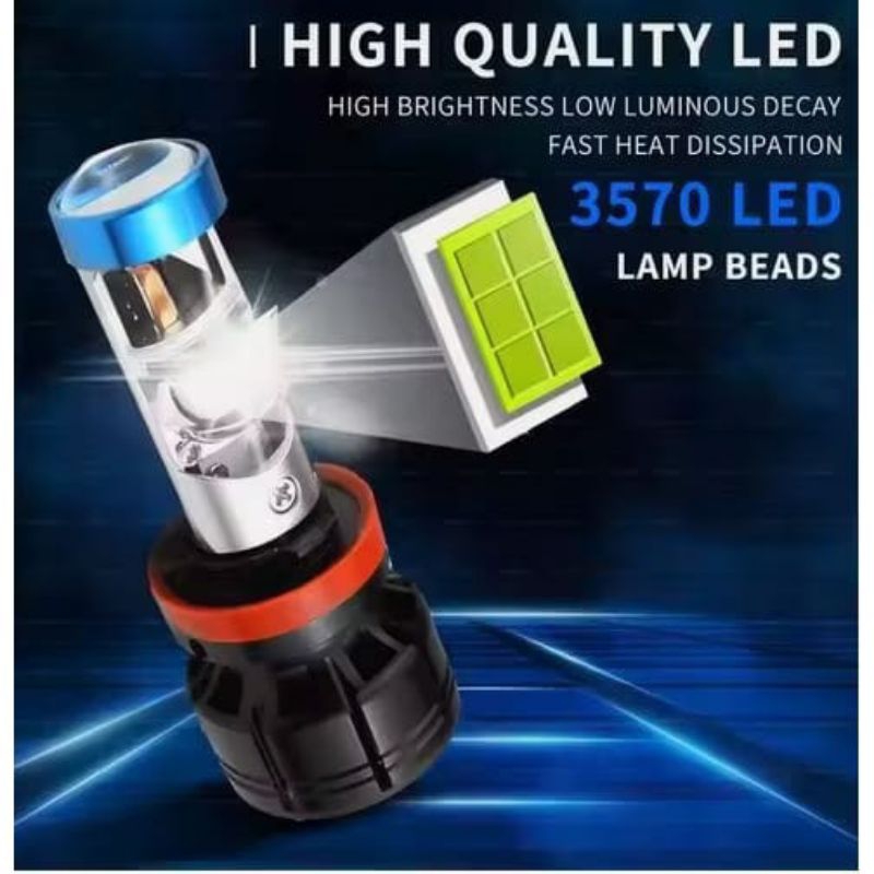 Lampu P5 PLUS h4 h11 h16 projector bi led projie lens 42W motor mobil