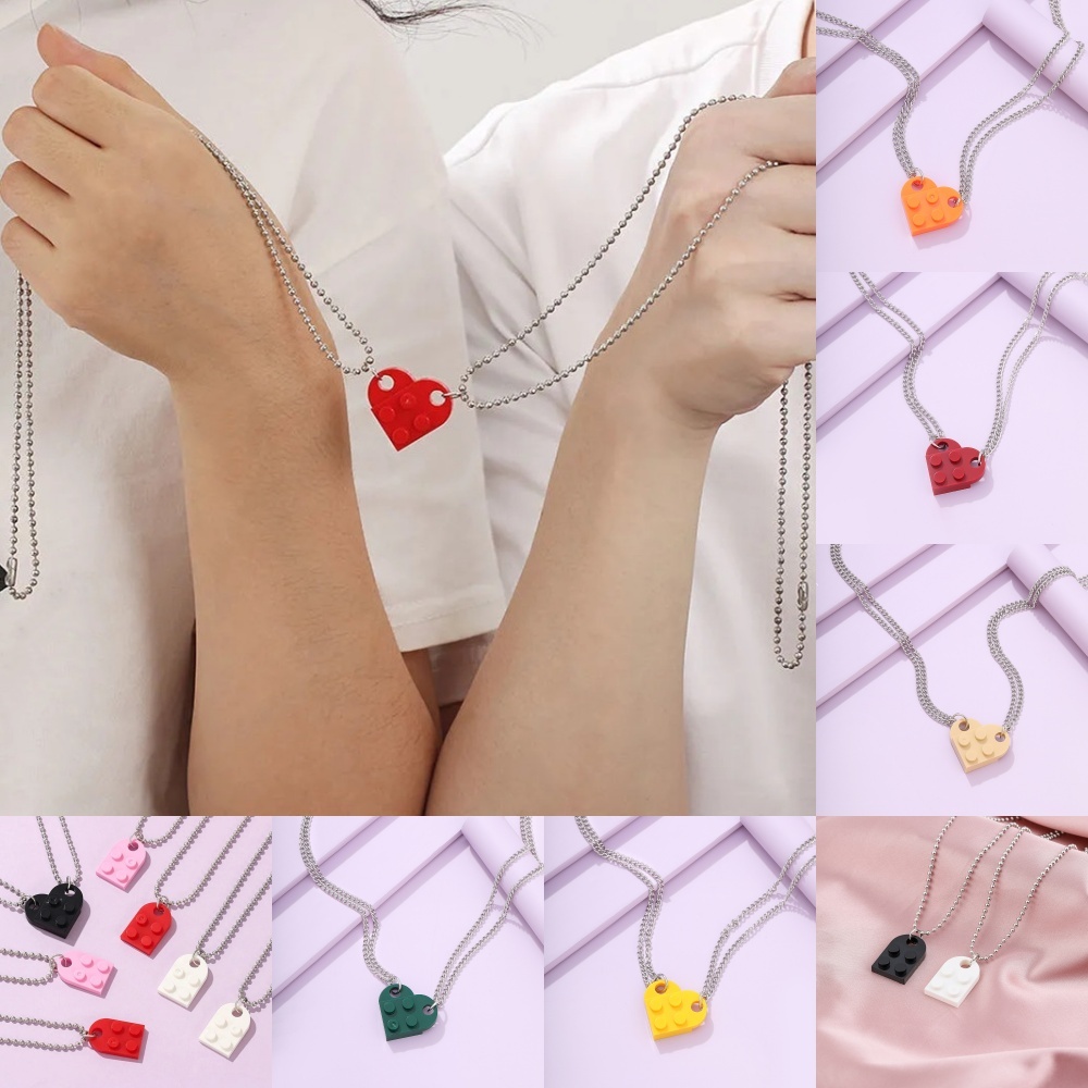 Kalung Pasangan Blok Kartun, Kalung Pasangan Blok Cinta,Kalung BFF Sahabat Terbaik,Kalung Pasangan.