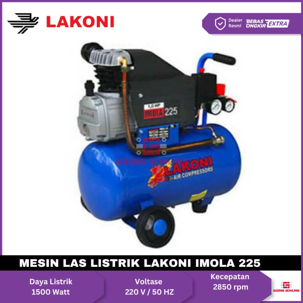 Mesin Kompresor Listrik Udara Compressor Air 25 Liter Lakoni Imola 225