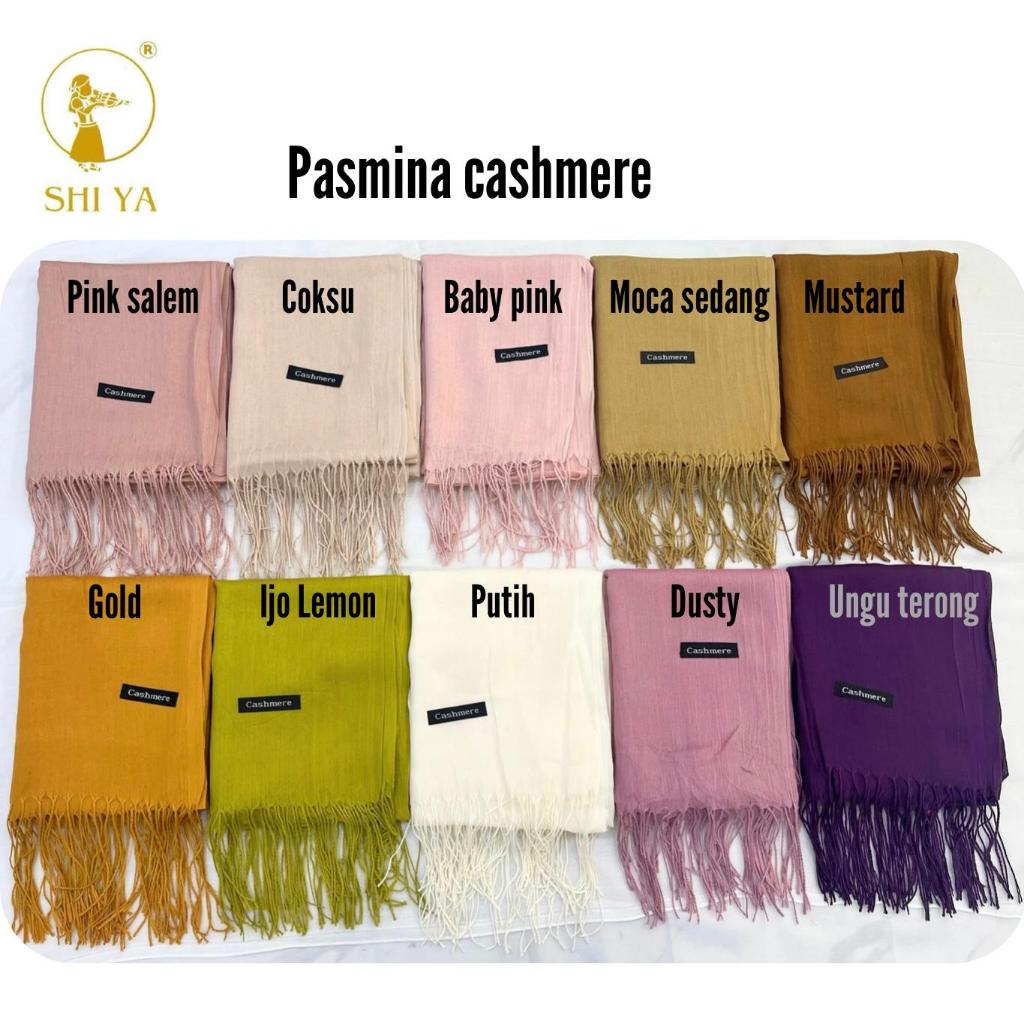 SHIYA FASHION Hijab Pashmina Cashmere Polos Kerudung Pashmina Polos Wanita