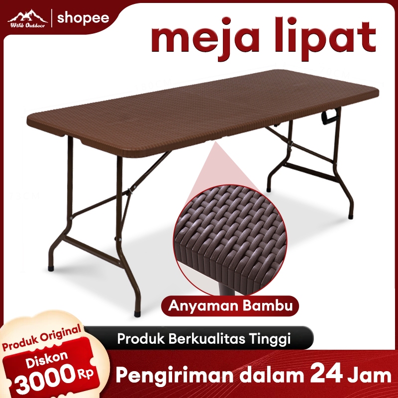 WTHB Outdoor Meja Lipat Serbaguna Portable - Meja Makan Belajar Laptop Outdoor & Jualan Tahan Lama &