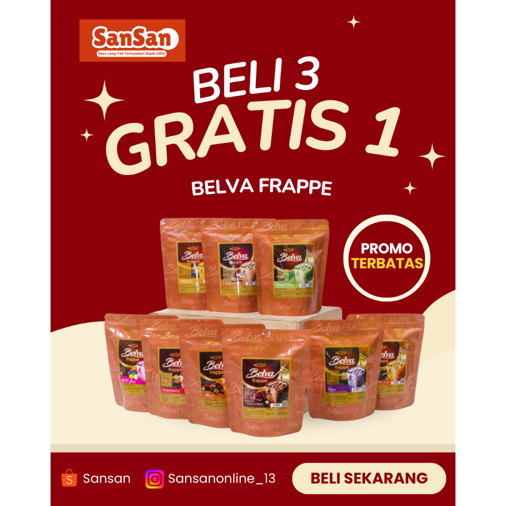 

Belva Frappe minuman bubuk rasa Taro 500gram