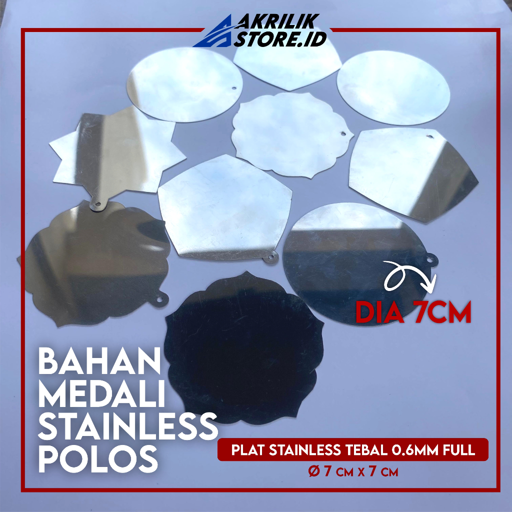 Plat Medali Stainless Diameter 7CM - Plat Medali Wisuda Bahan Stainless Polos Tebal 0.6mm